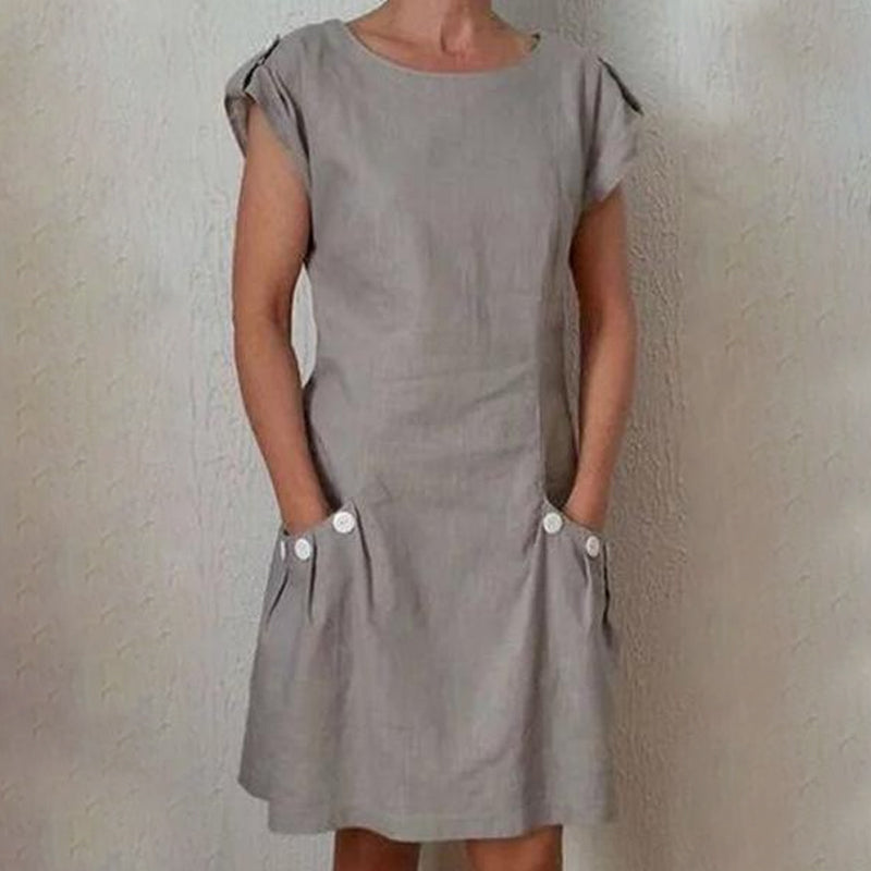 MW | Einfarbiges Lässiges Modisches Kleid