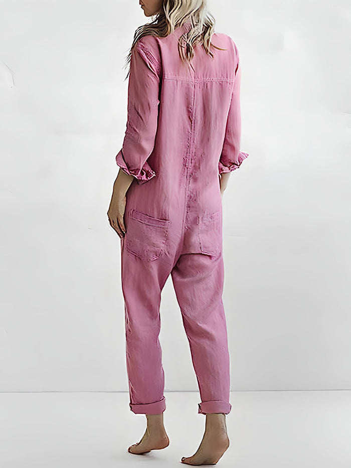 EM | Langärmeliger Jumpsuit mit Knopfleiste