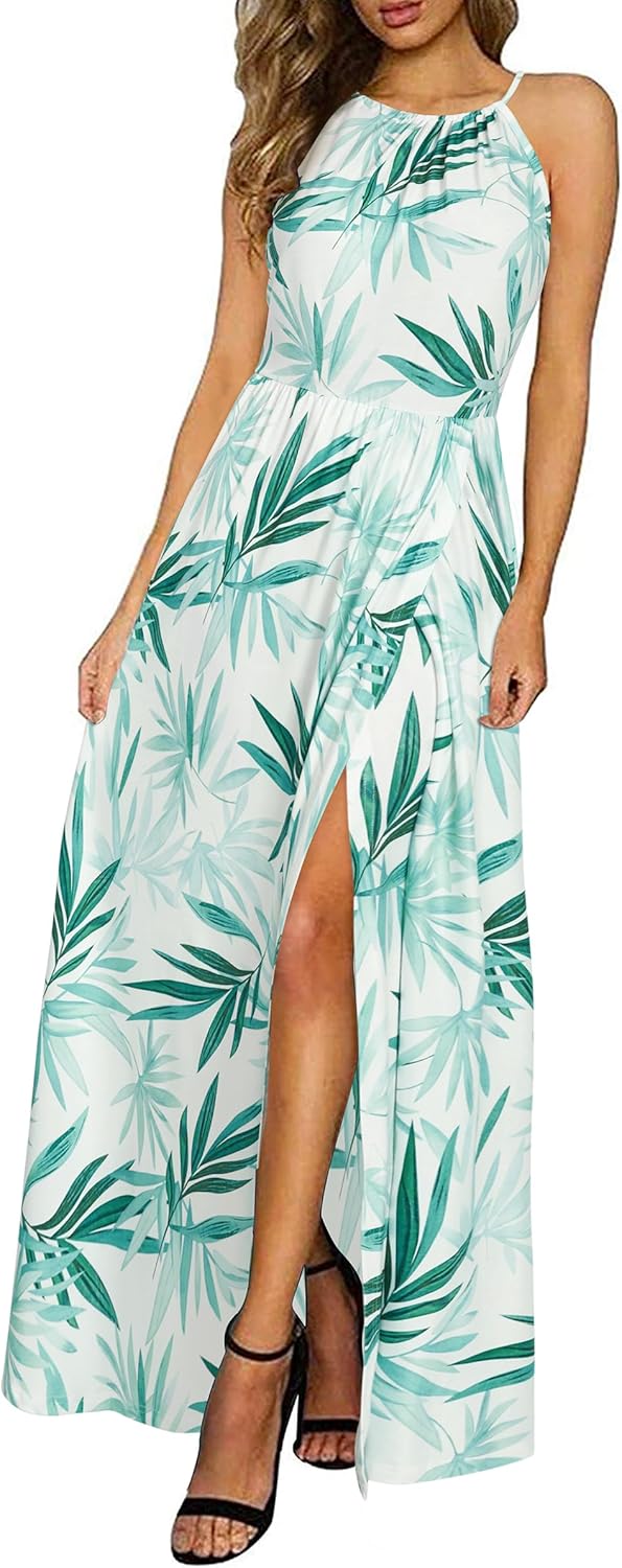 MW | Halter Maxikleid mit Schlitz