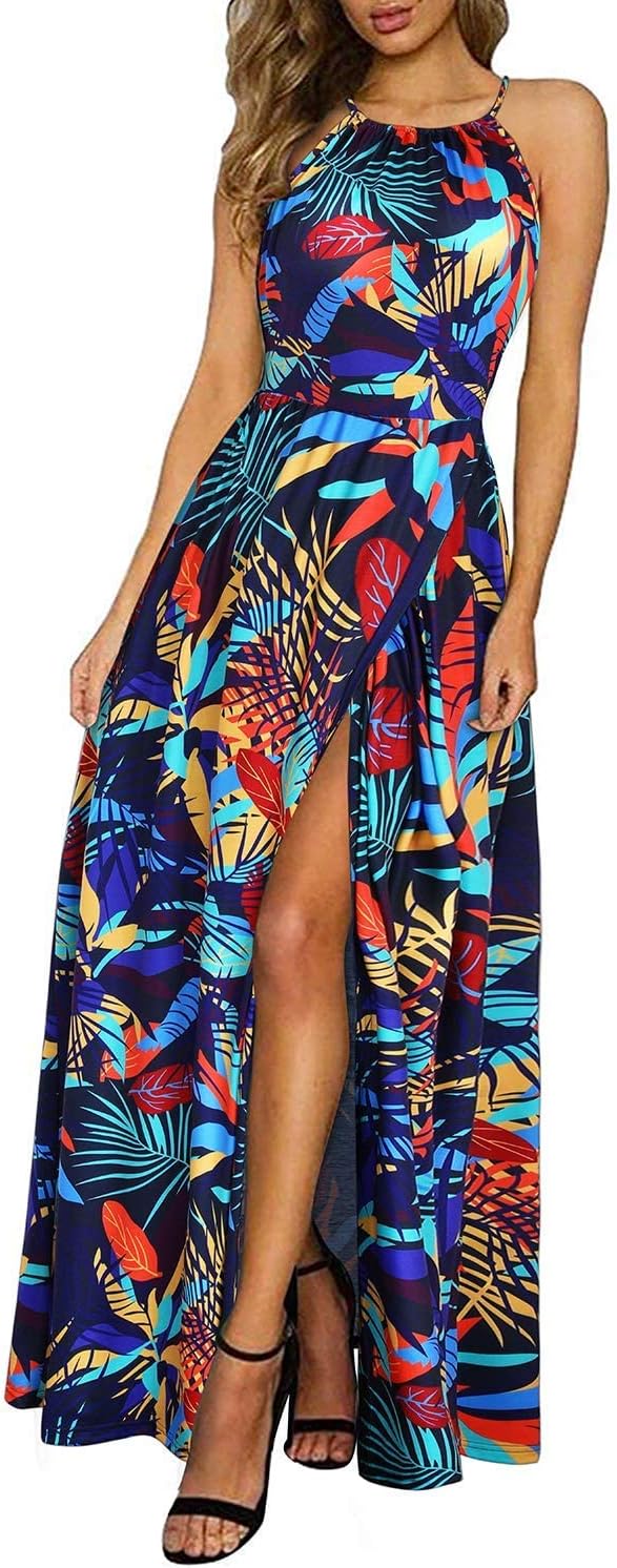 MW | Halter Maxikleid mit Schlitz