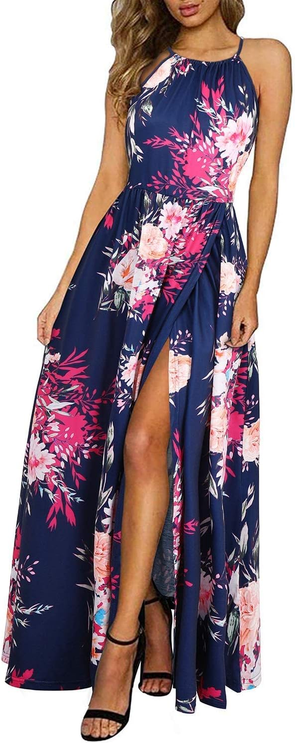 MW | Halter Maxikleid mit Schlitz