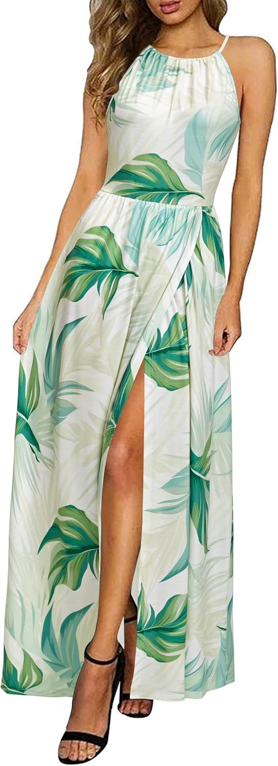MW | Halter Maxikleid mit Schlitz