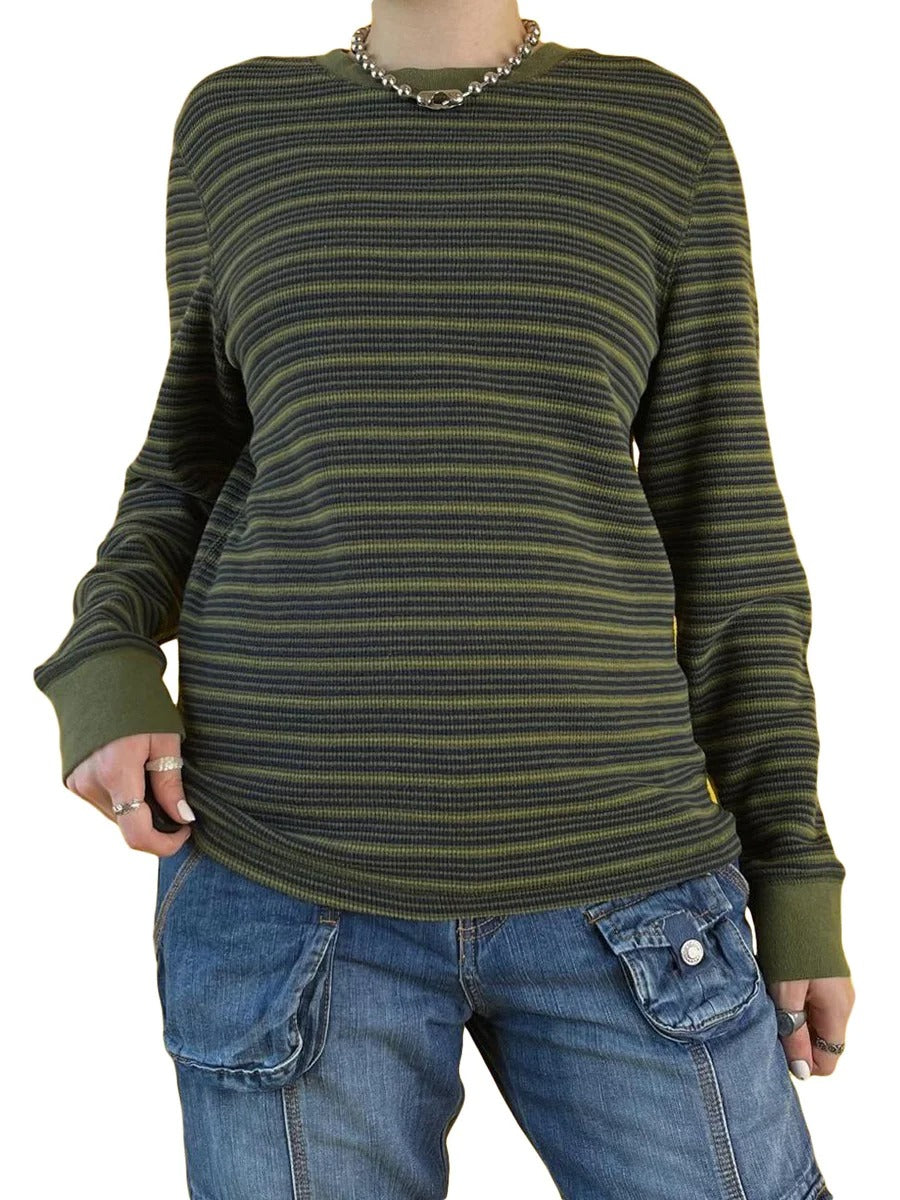 MW | MW – Gestreiftes Langarmshirt mit Rundhalsausschnitt