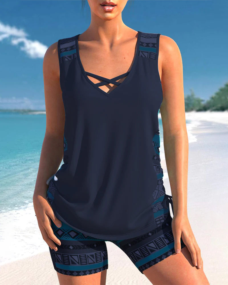 MW | Tankini-Set mit geometrischem Muster