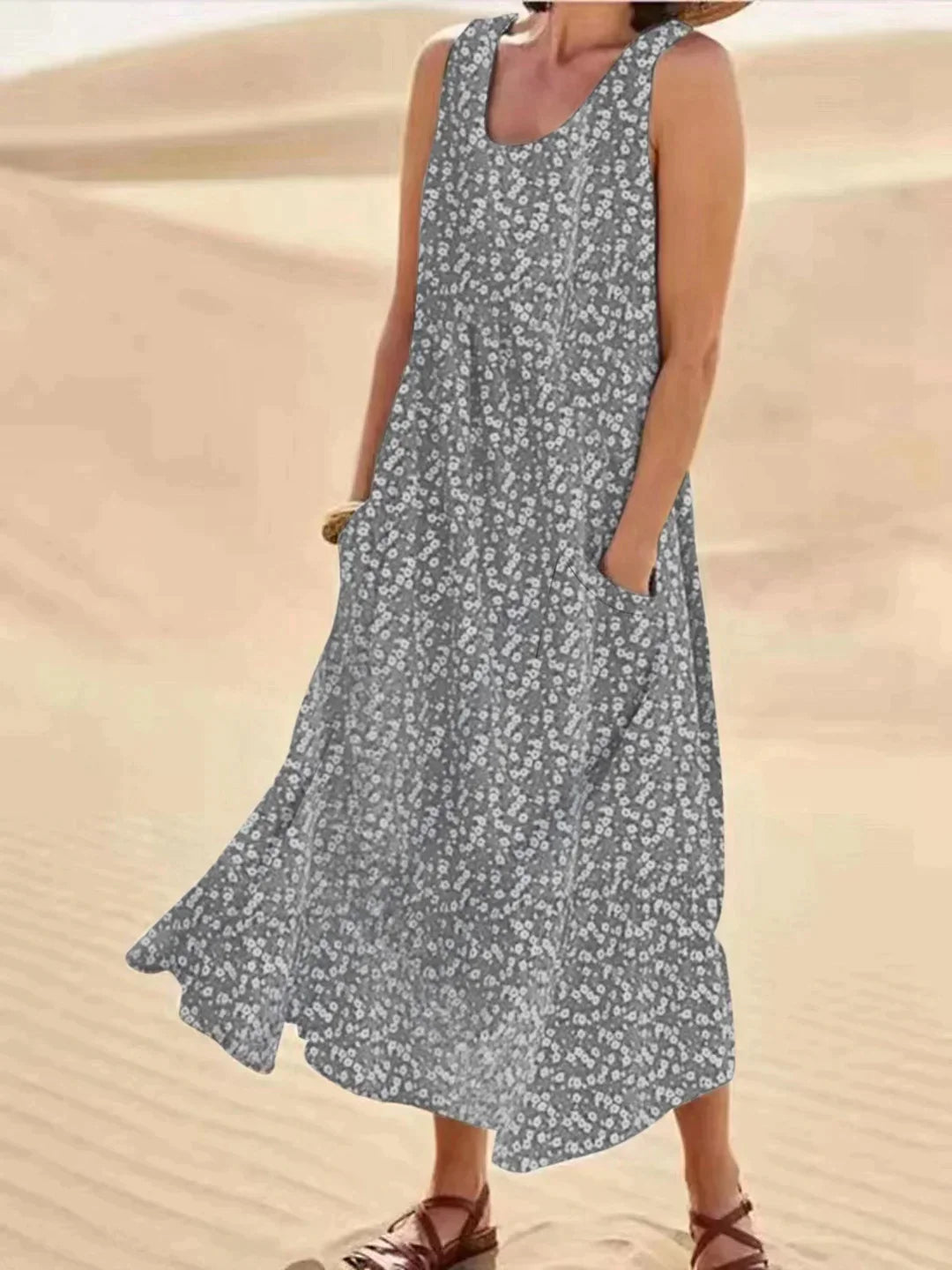 EM | Geblümtes Maxikleid mit Taschendetail