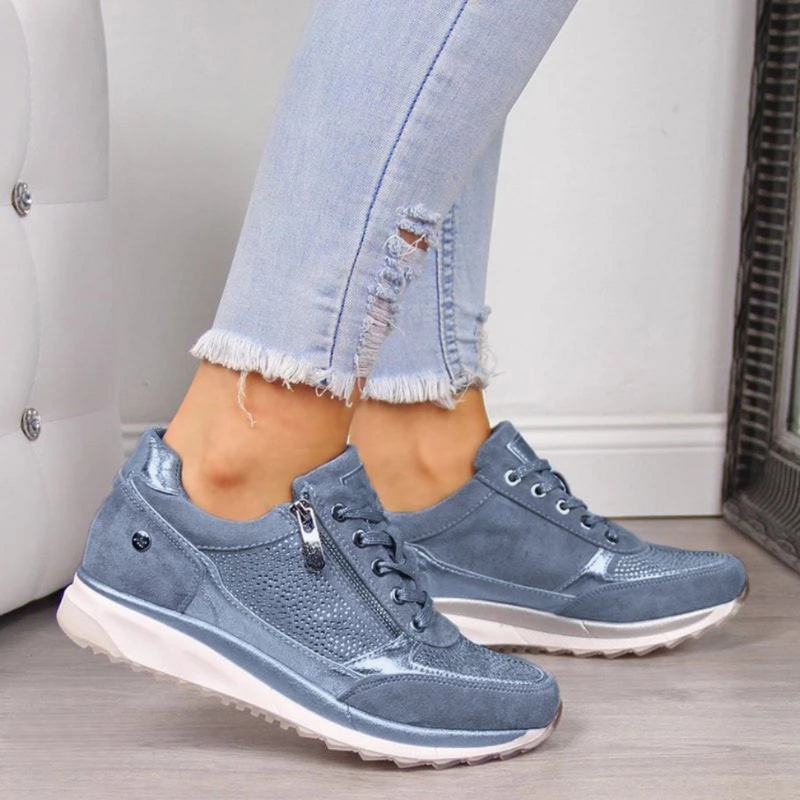 EM | Metallic-Sneakers mit Reißverschluss