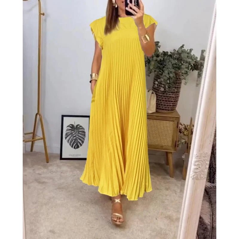 MW | Elegantes plissiertes Maxikleid