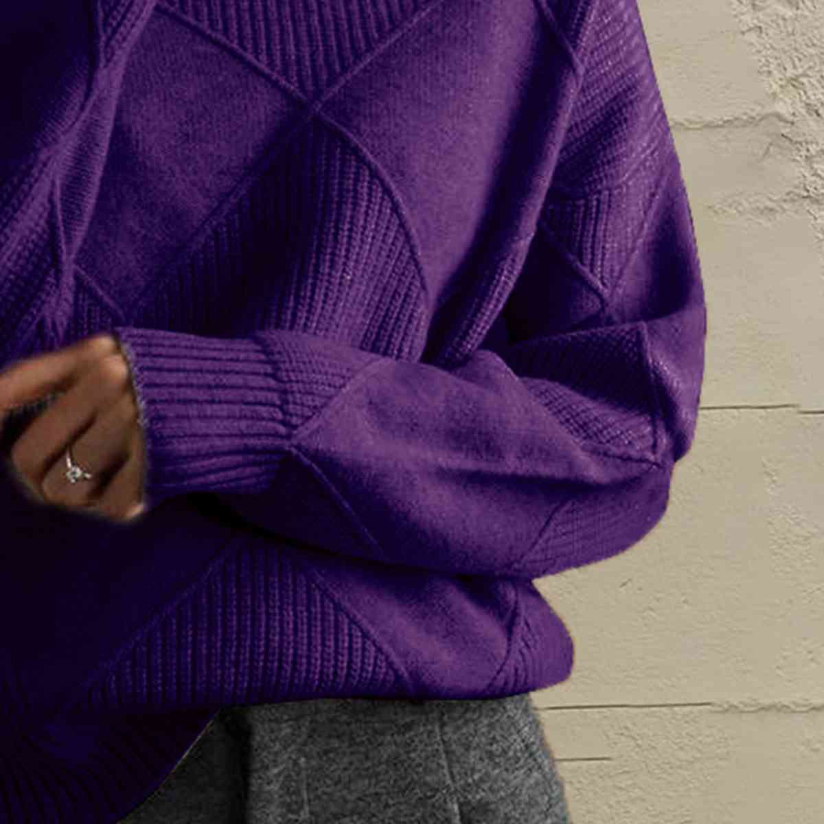 EM | Schicker Turtle-neck pullover aus geometrischem Strick