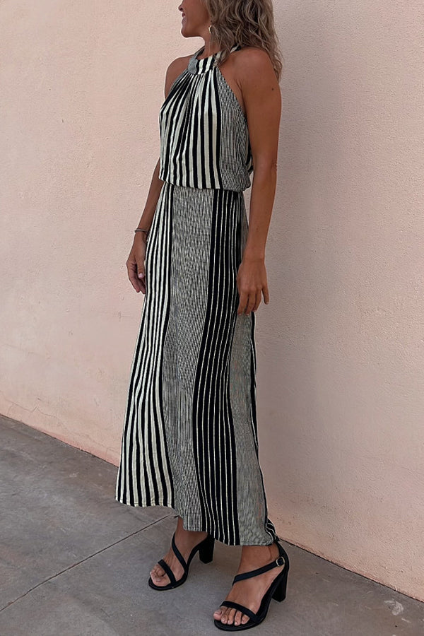 MW | One More Chance Gestreiftes Midikleid mit verstellbarer Taille