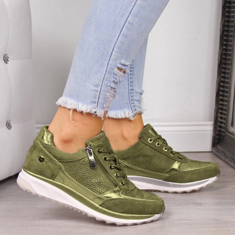 EM | Metallic-Sneakers mit Reißverschluss