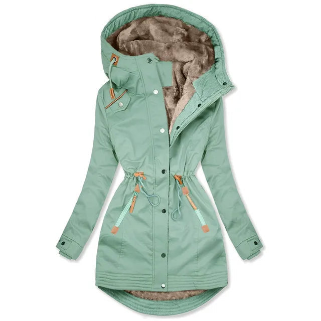 EM | Mit Kunstfell gefütterte Parka-Jacke mit Kapuze