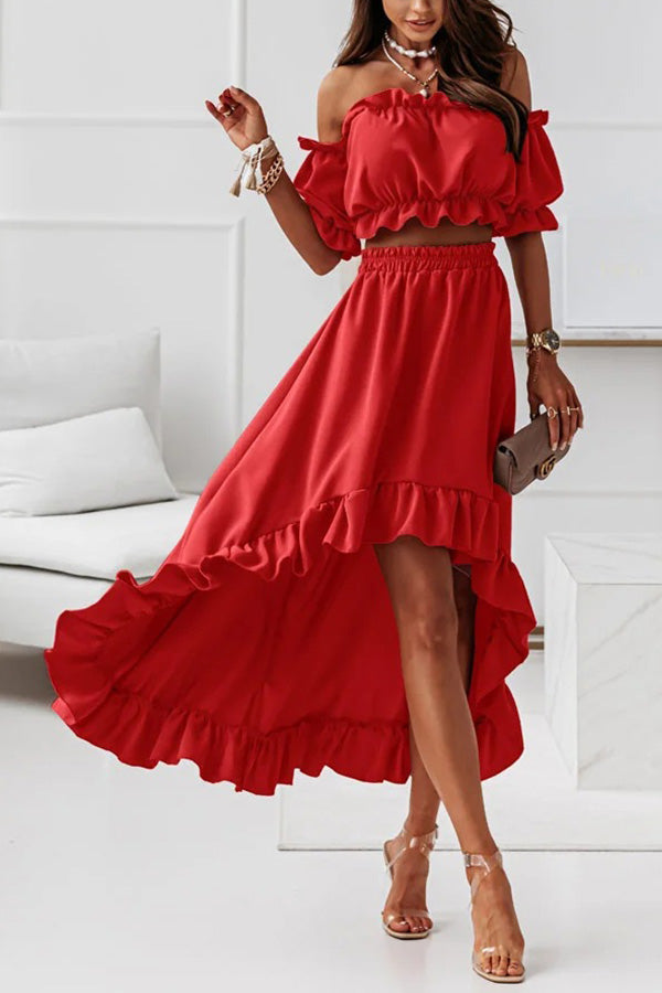 MW | Schulterfreies Midikleid Anzug