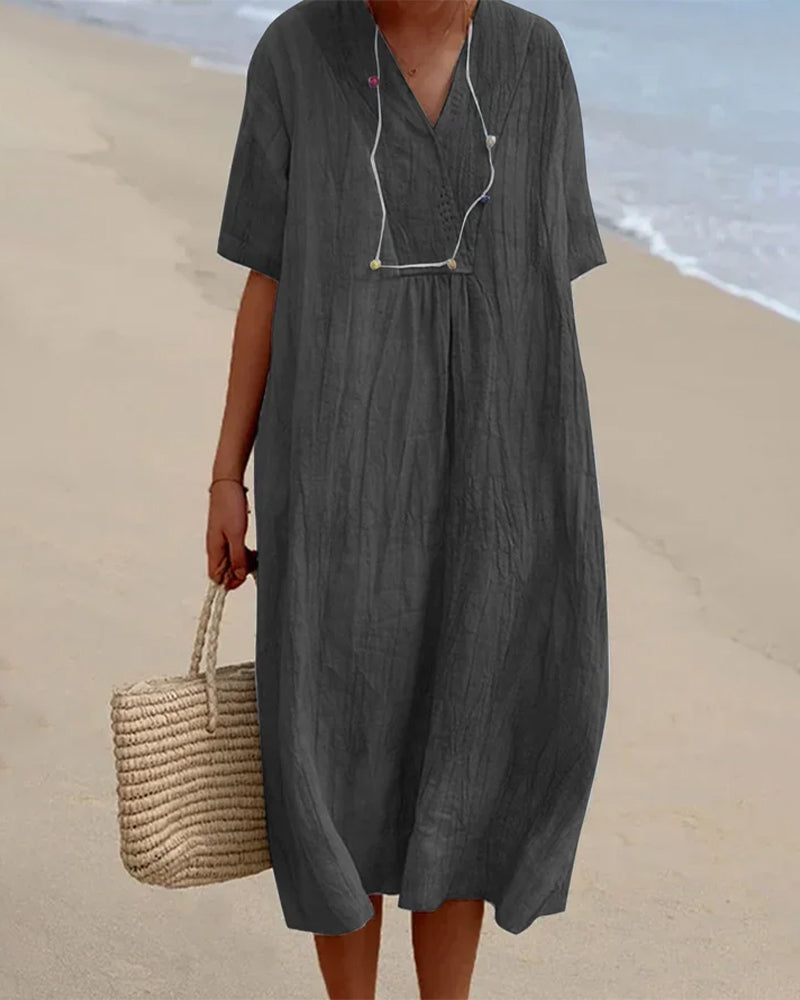 EM | Midikleid mit V-Ausschnitt