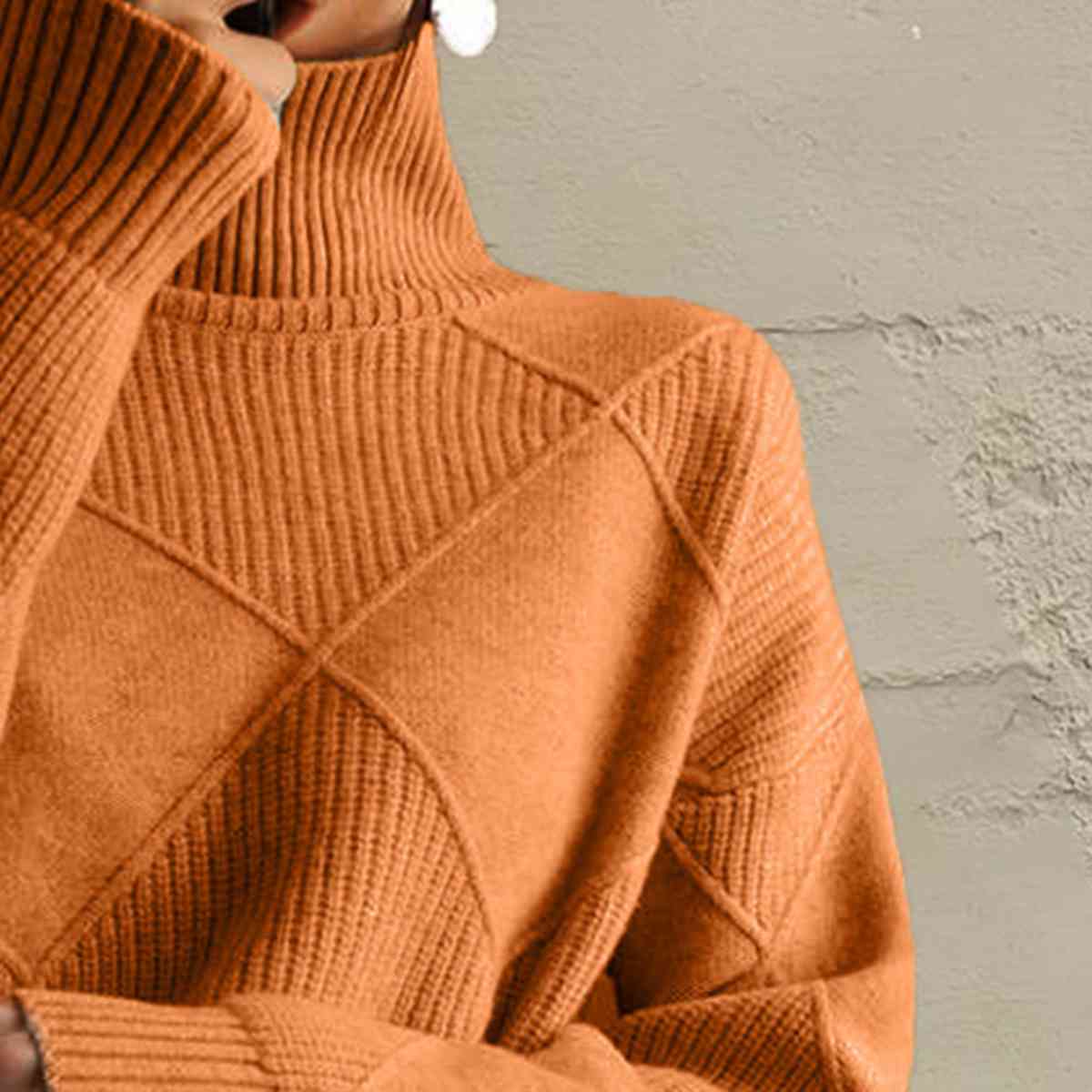 EM | Schicker Turtle-neck pullover aus geometrischem Strick