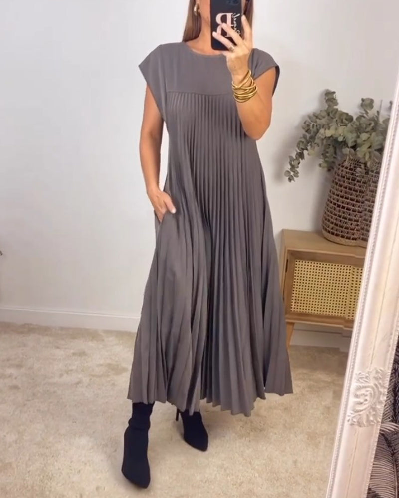 MW | Elegantes plissiertes Maxikleid