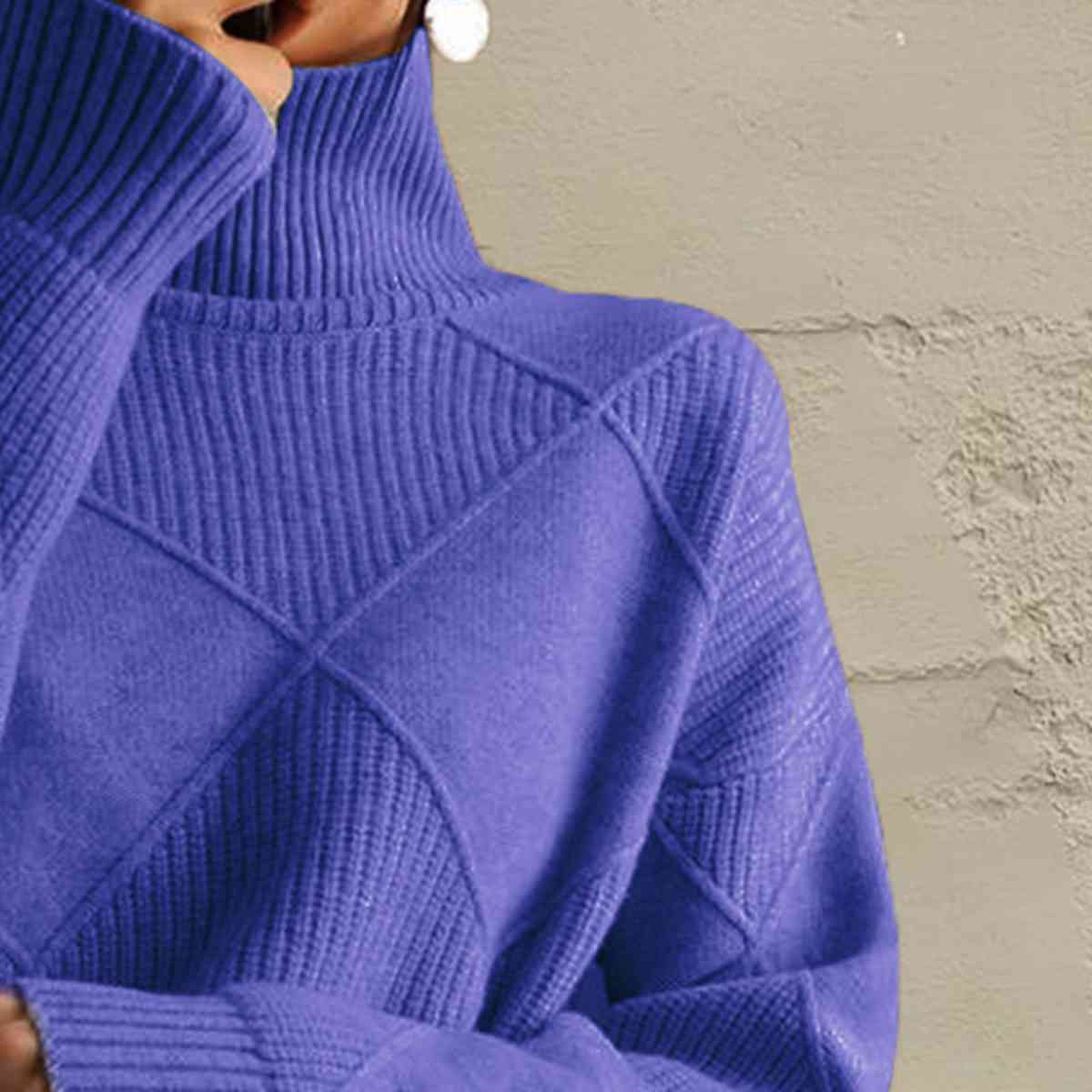 EM | Schicker Turtle-neck pullover aus geometrischem Strick
