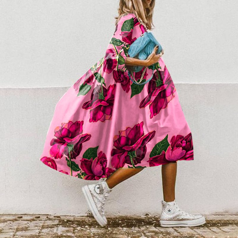 EM | Bedrucktes Midikleid in A-Linie