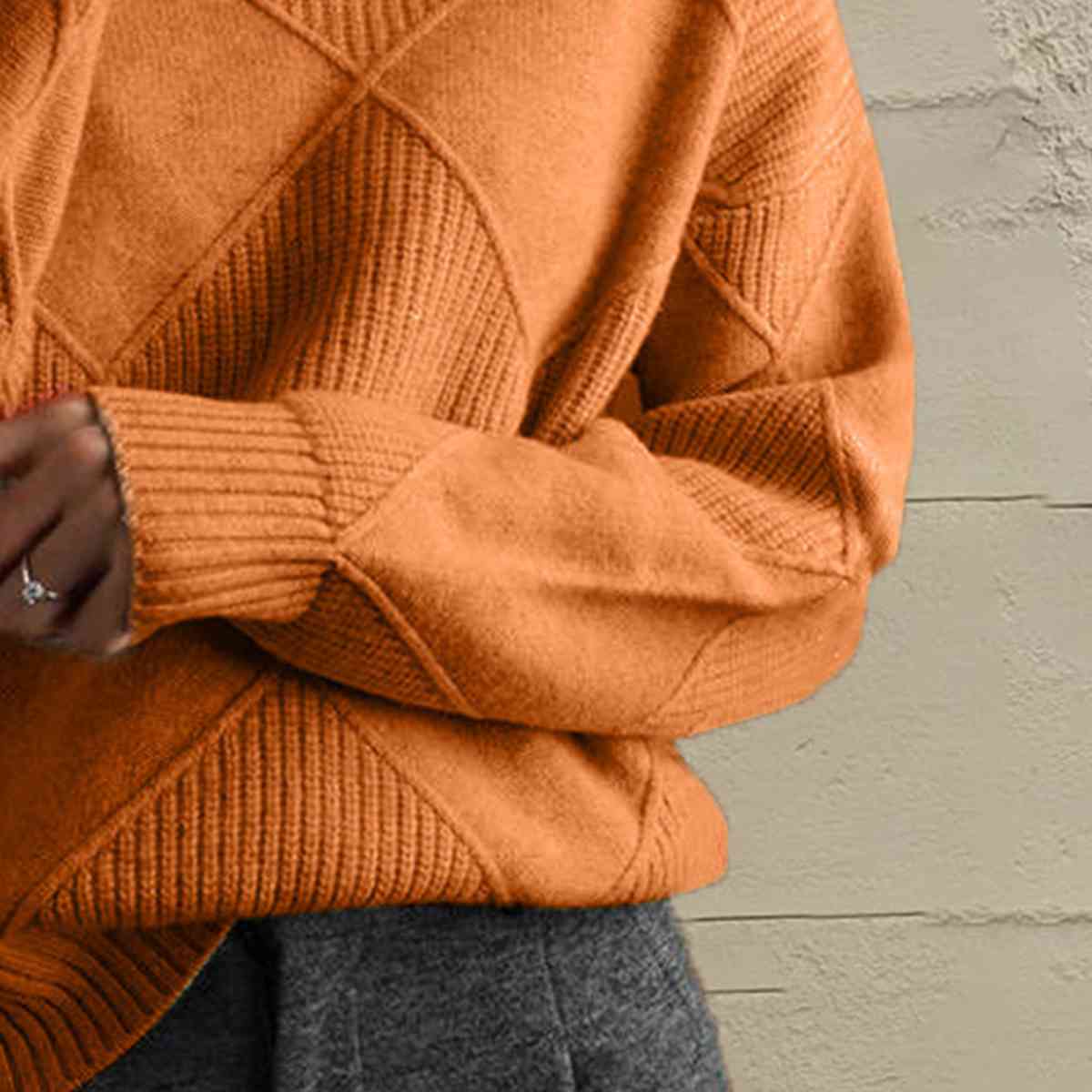 EM | Schicker Turtle-neck pullover aus geometrischem Strick