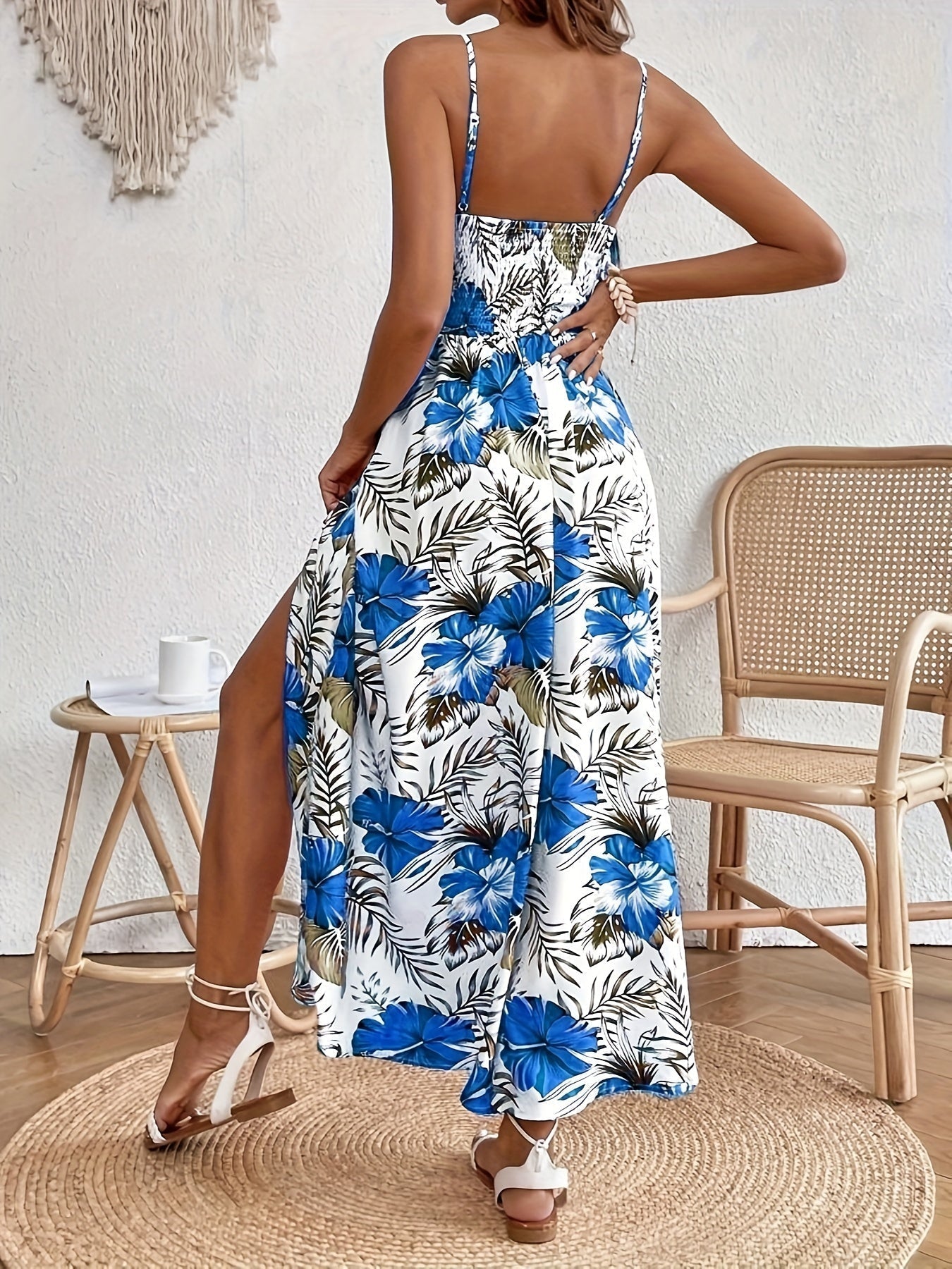 MW | Elegantes geblümtes Maxikleid
