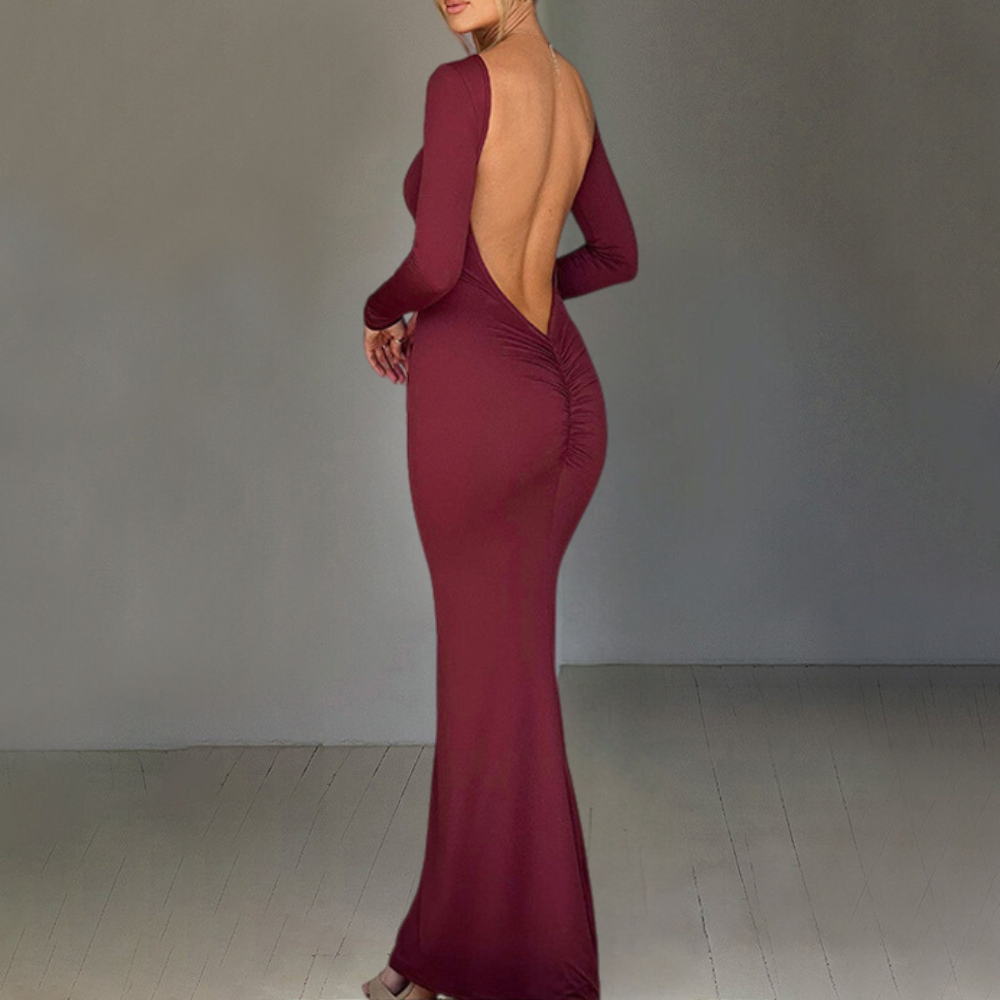 MW | Elegantes Maxi Sommerkleid mit offenem Rücken