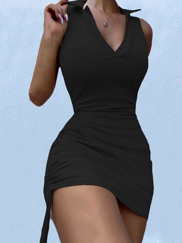 MW | Polo V-Ausschnitt Bodycon Minikleid
