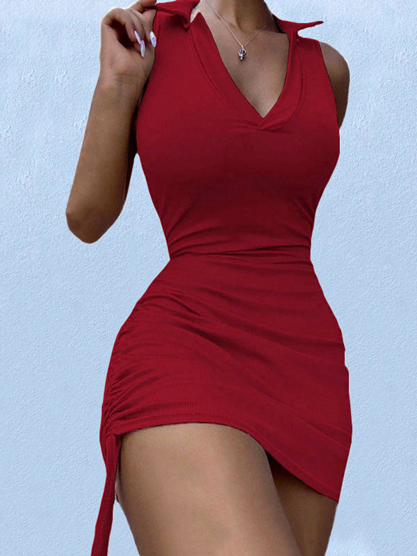 MW | Polo V-Ausschnitt Bodycon Minikleid