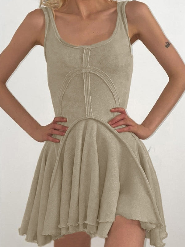 MW | Patchwork Ärmelloses Bodycon-Minikleid