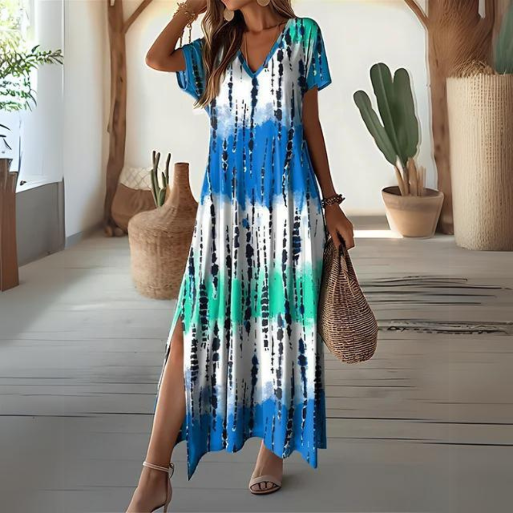 EM | Elegante, farbenfrohe Robe