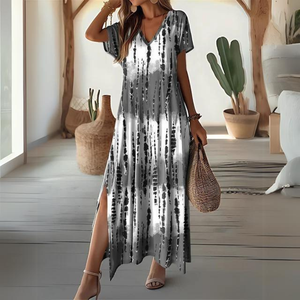 EM | Elegante, farbenfrohe Robe