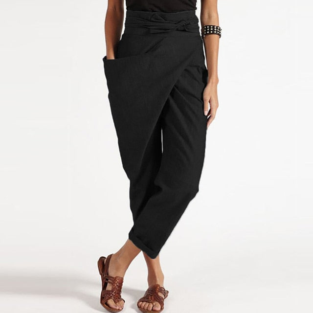 EM | Elegante Cropped-Hose mit Wickelvorderseite