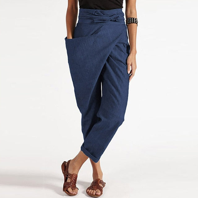 EM | Elegante Cropped-Hose mit Wickelvorderseite