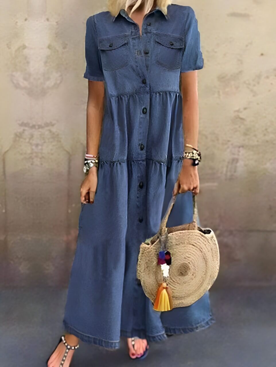 MW | Maxikleid mit Knopfleiste