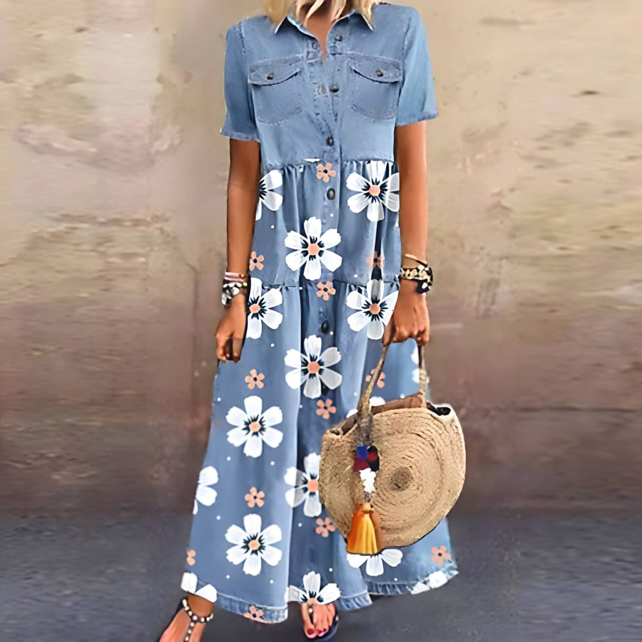 MW | Maxikleid mit Knopfleiste