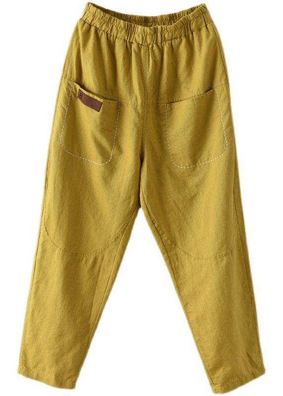 EM | Locker Gelb Locker Lässig Sommer Taschen Hosen