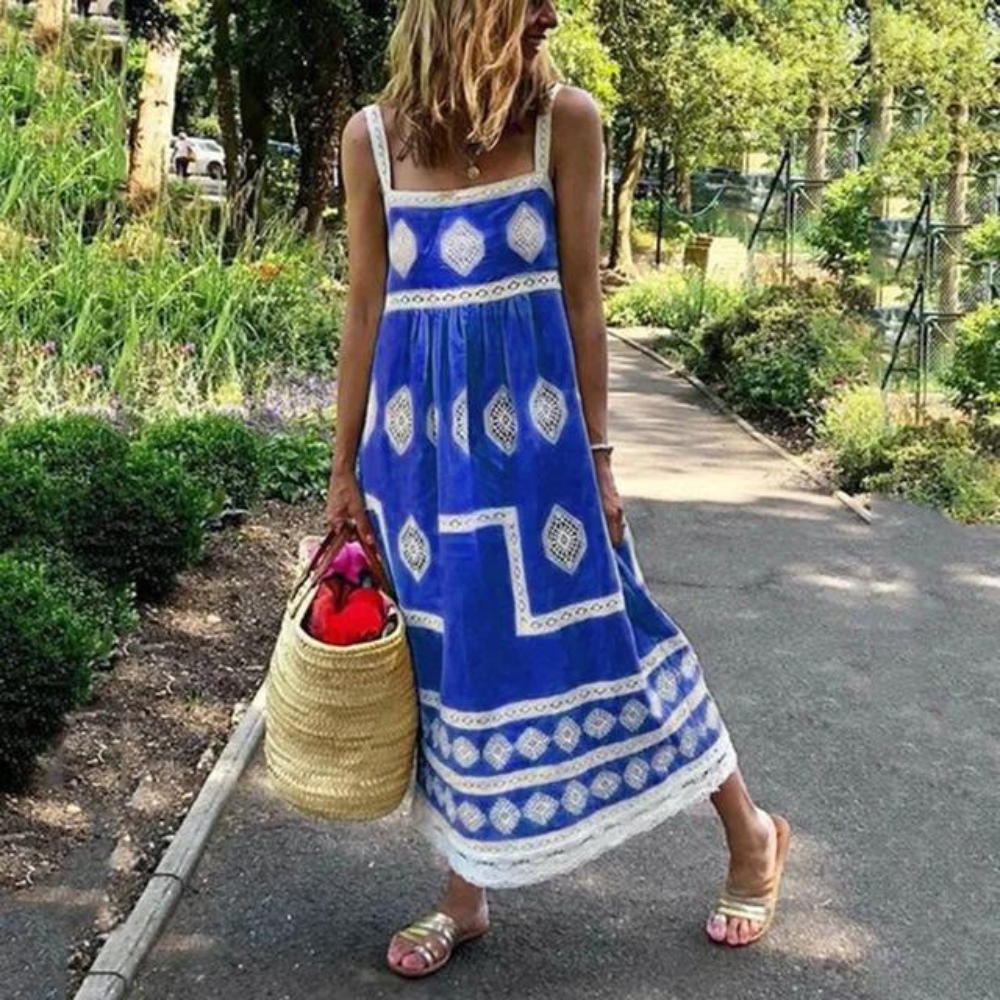 EM | Boho Ärmelloses Maxikleid