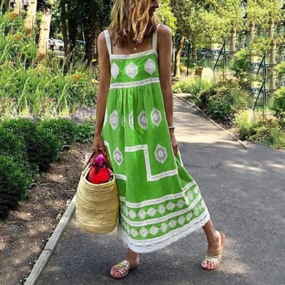 EM | Boho Ärmelloses Maxikleid