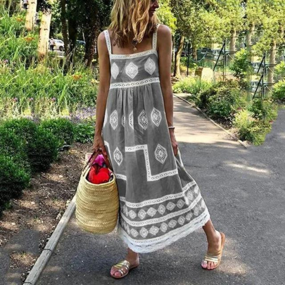 EM | Boho Ärmelloses Maxikleid