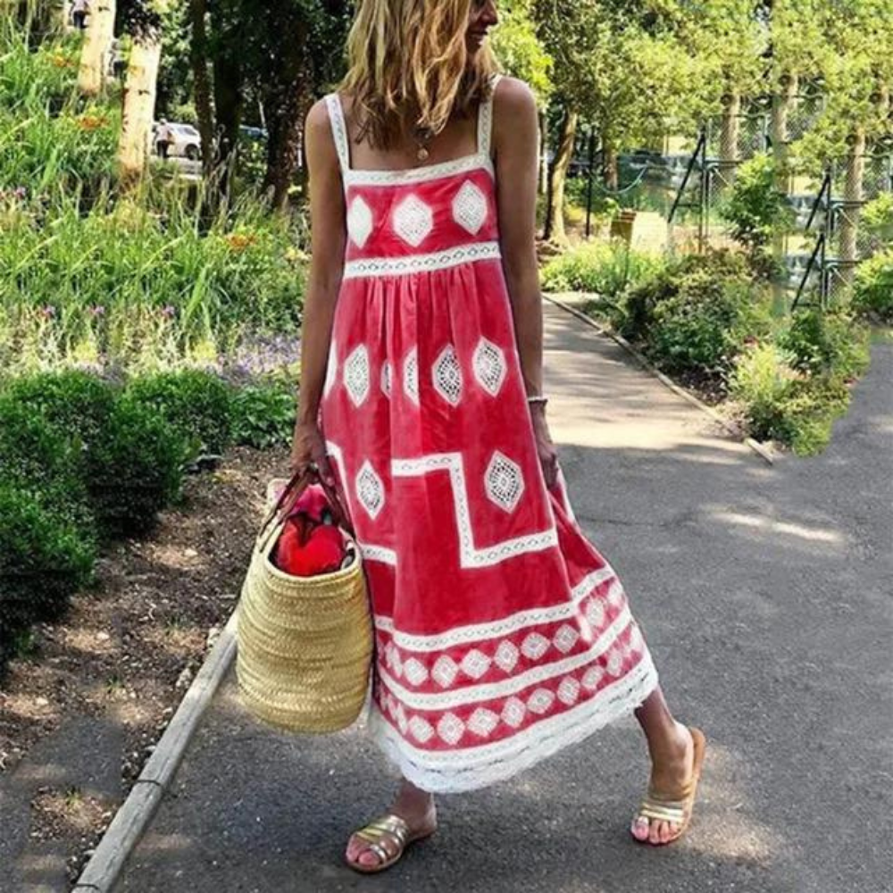 EM | Boho Ärmelloses Maxikleid