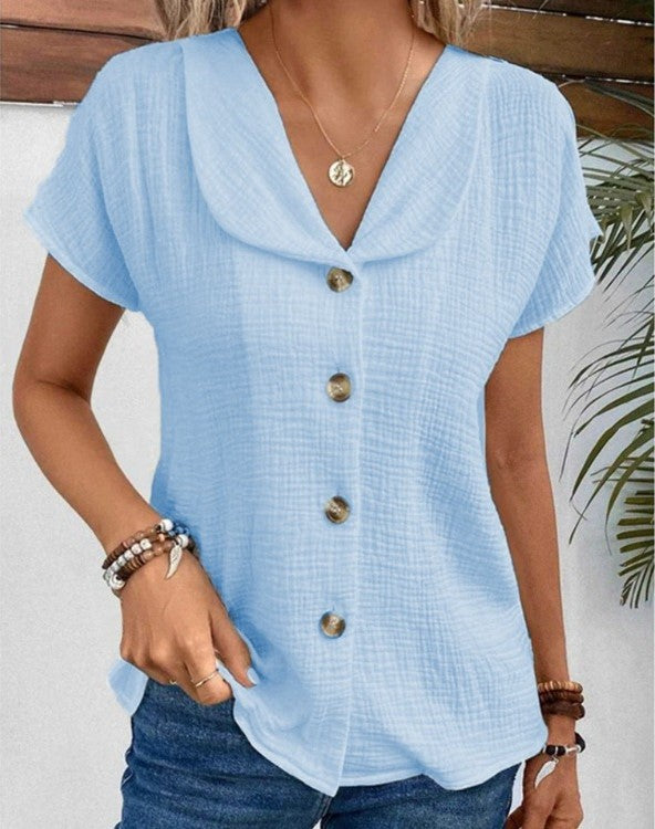 EM | Elegante & Stylische Button-Down Bluse mit Kragen