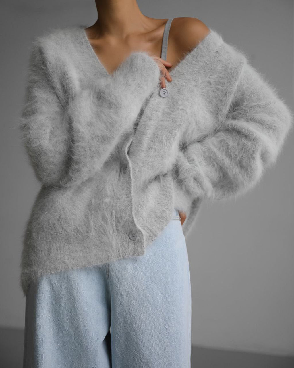 EM | Langärmelige Strickjacke mit hängenden Schultern
