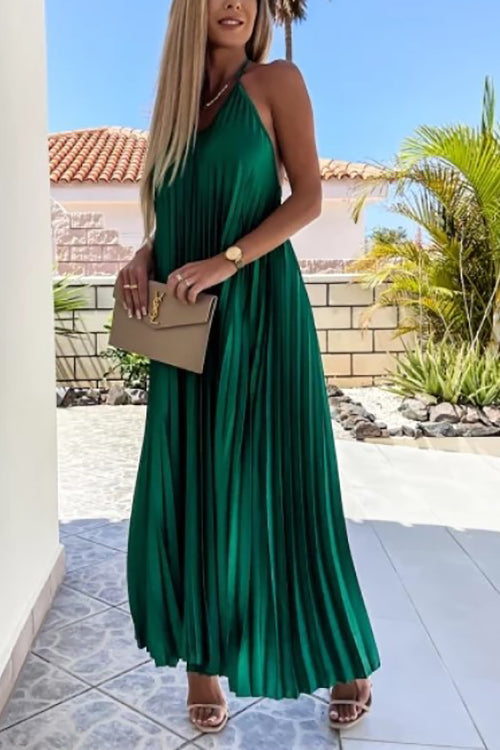 MW | Breeze Schlupf plissiertes Maxikleid