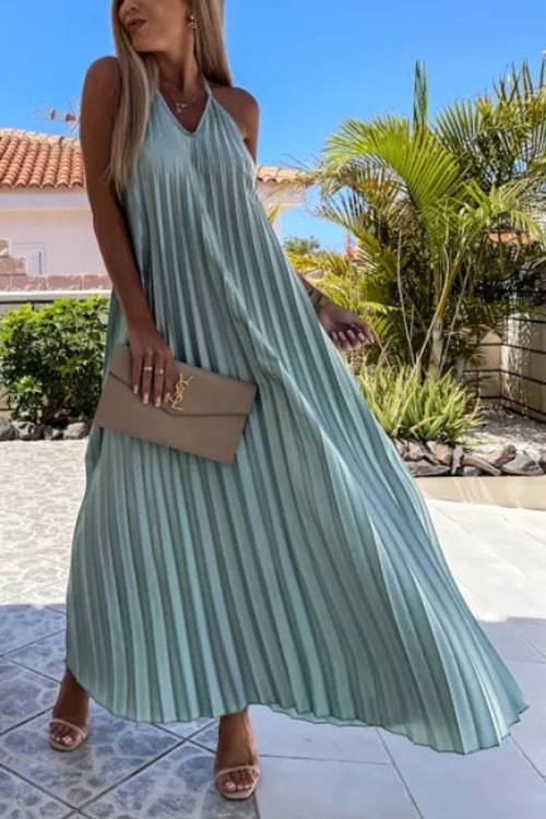 MW | Breeze Schlupf plissiertes Maxikleid