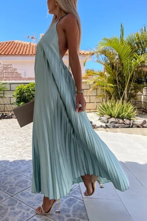 MW | Breeze Schlupf plissiertes Maxikleid