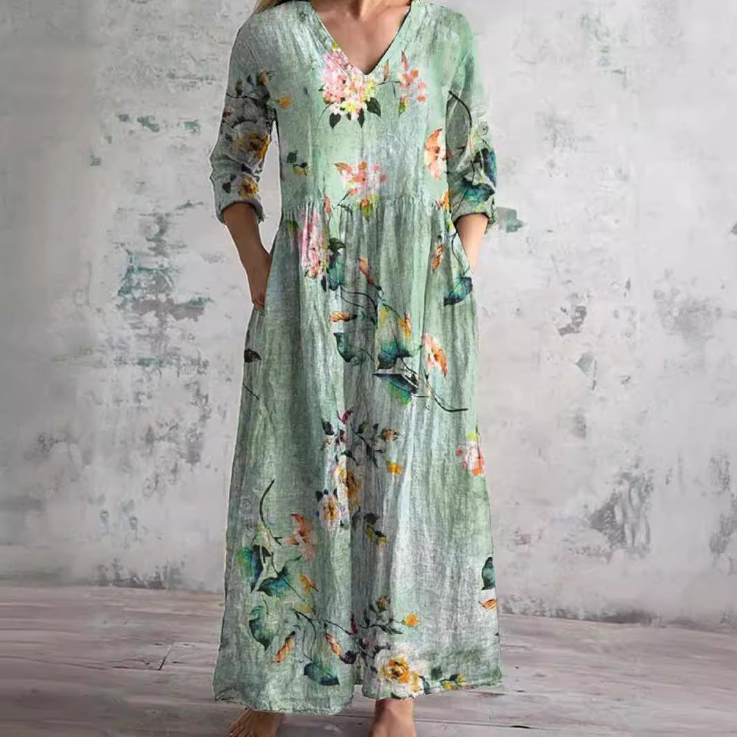 MW | Zeitloses geblümtes Maxikleid