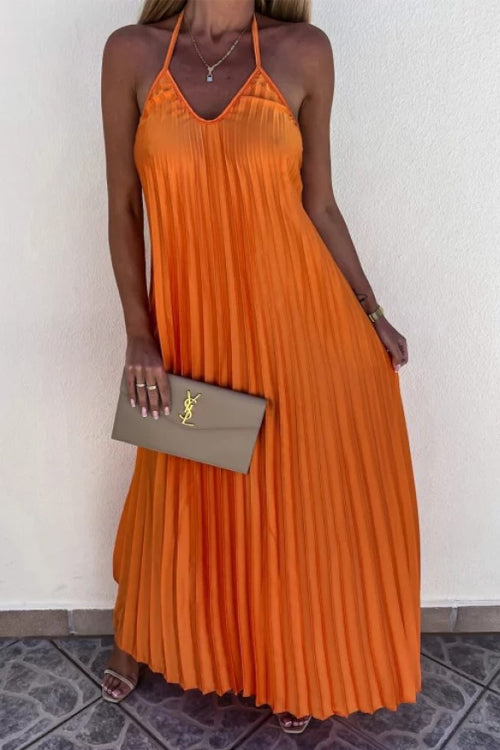 MW | Breeze Schlupf plissiertes Maxikleid