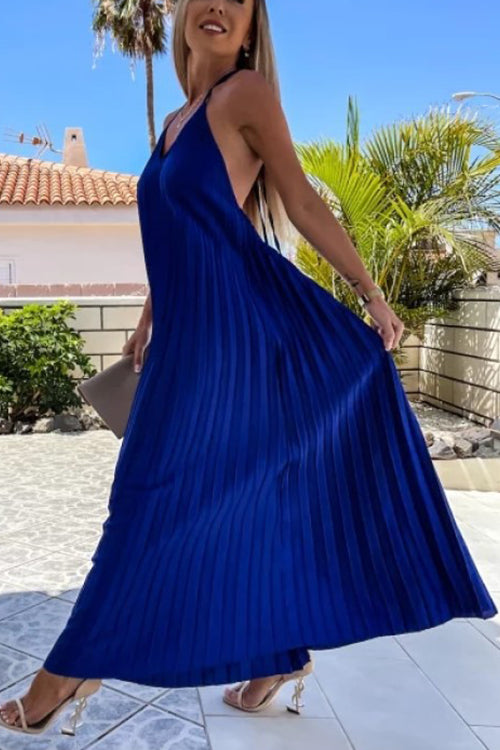 MW | Breeze Schlupf plissiertes Maxikleid