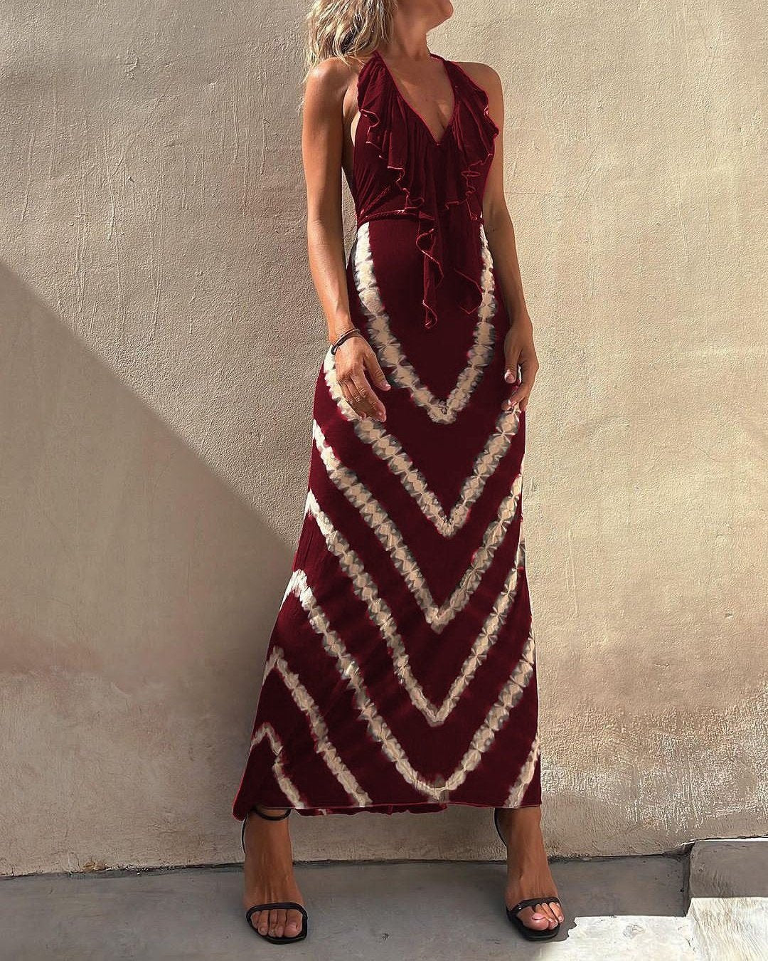 MW | Tie-Dye Halter Maxikleid