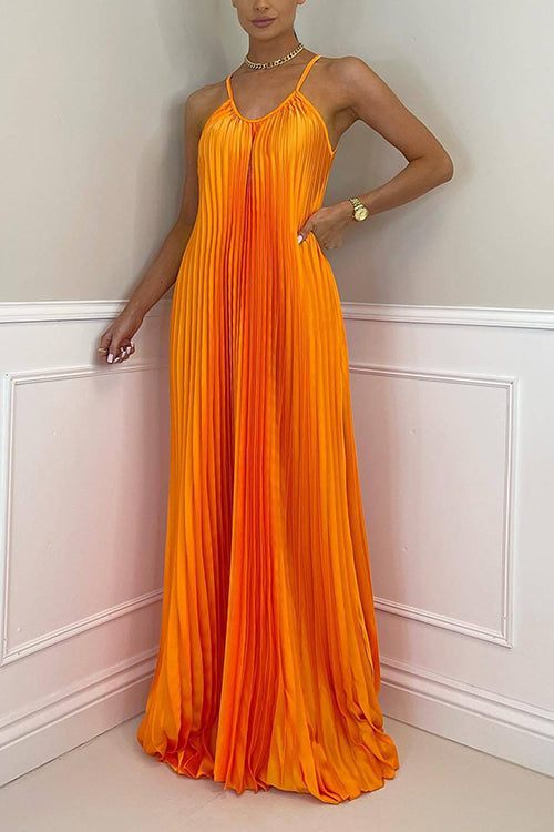 MW | Breeze Schlupf plissiertes Maxikleid