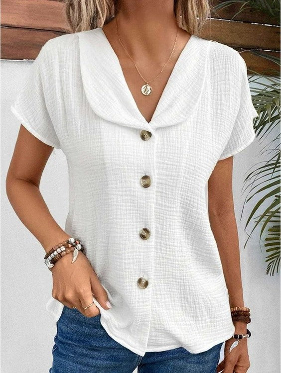 EM | Elegante & Stylische Button-Down Bluse mit Kragen