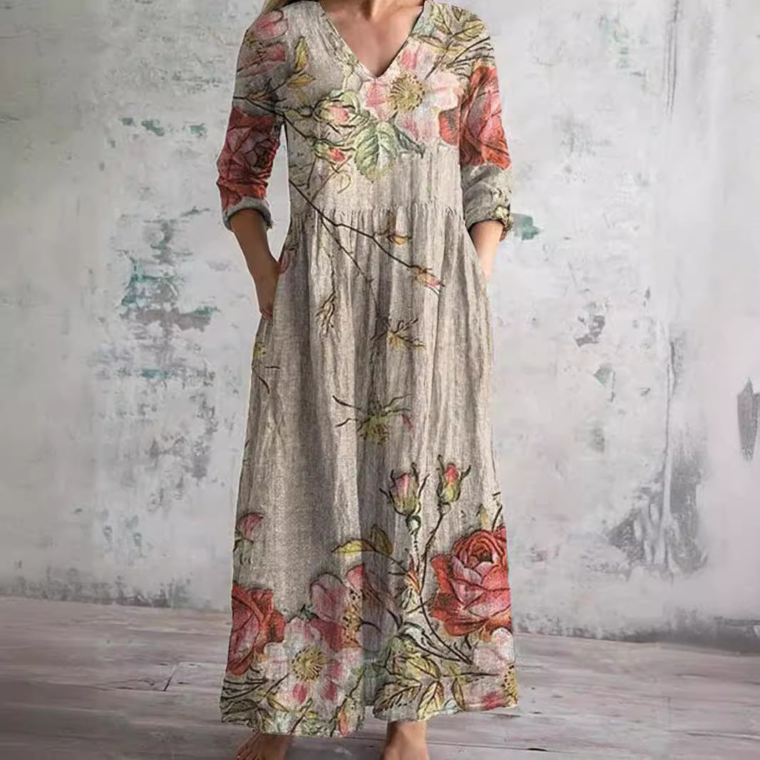 MW | Zeitloses geblümtes Maxikleid